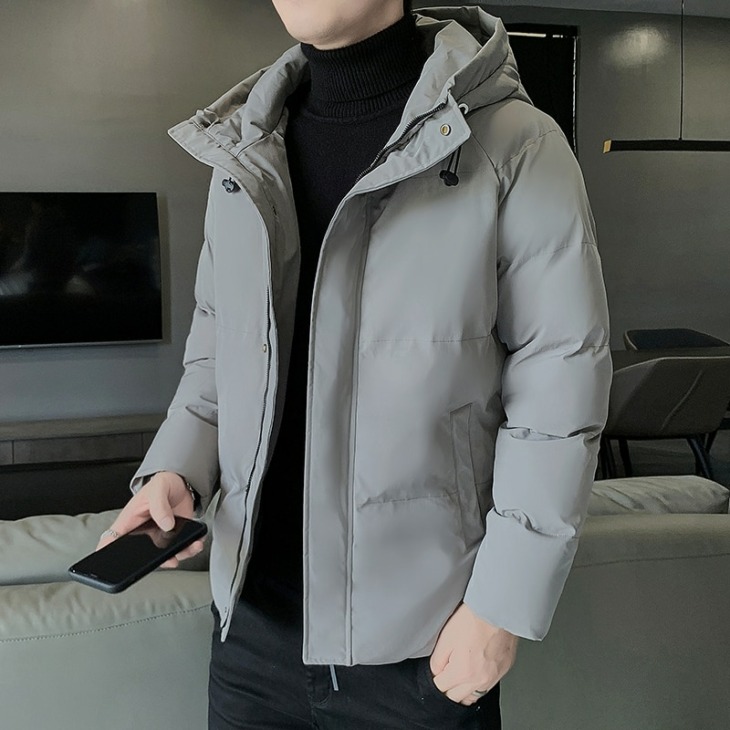 2021 Új Alkalmi Férfi Koreai Nagyméretű Zakó Sűrített Meleg Trend Téli Kabát Rövid Kapucnis Lefelé Pamut Párnázott Úriember