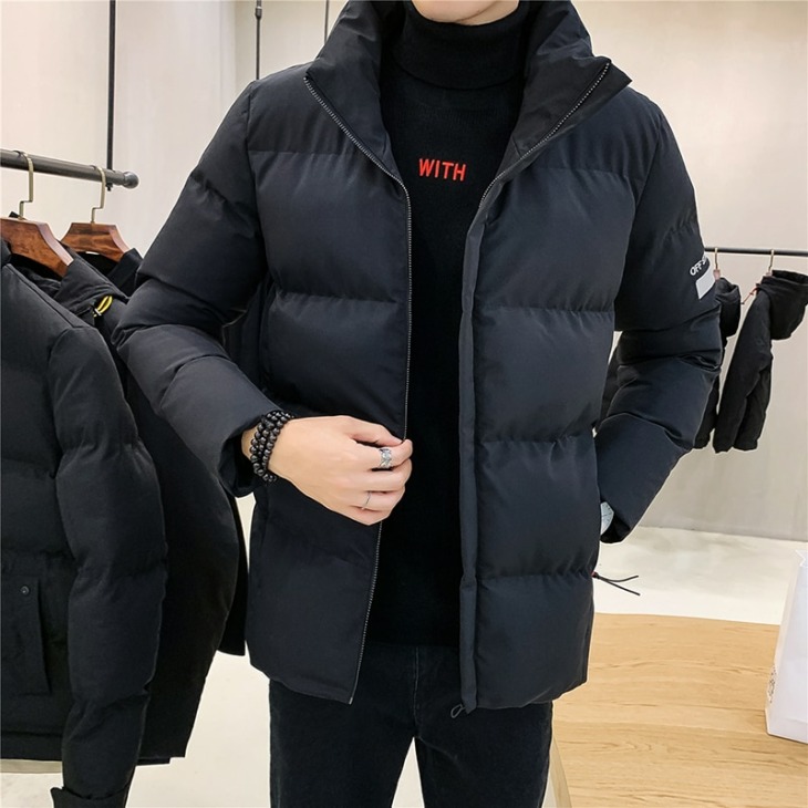 2021 Új Koreai Pamut Párnázott Kabát Férfi Lefelé Pamut Rövid Állvány Gallér Trend Téli Kabát Sűrített Téli Kabát Kabát