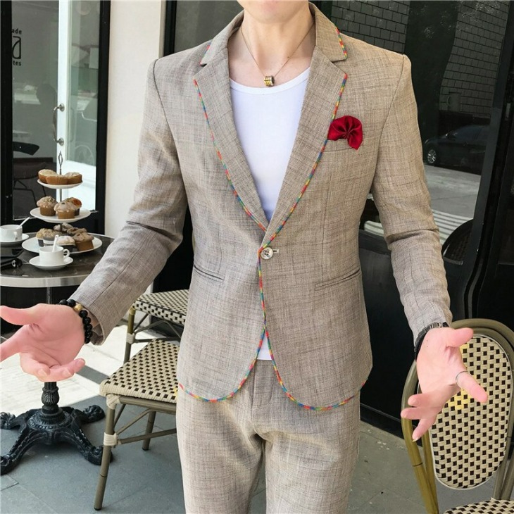 Divat Retro Luxus Suit Pioneers Férfi Hivatalos Személy Ruházat Férfi One Button Ruha Kétrészes Szett Nadrág Kabát Kabát