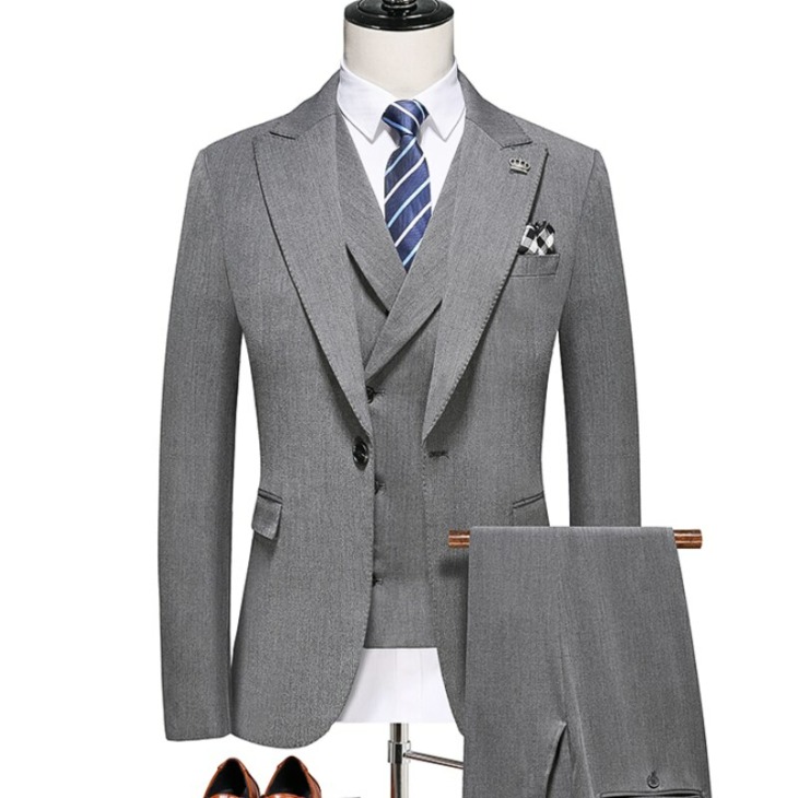 (Jacket Mellény Nadrág) Férfi Alkalmi Szilárd Szín 3 Darab Male One Button Blazers Coat Nadrág Fall 2021 Double Slit Suit