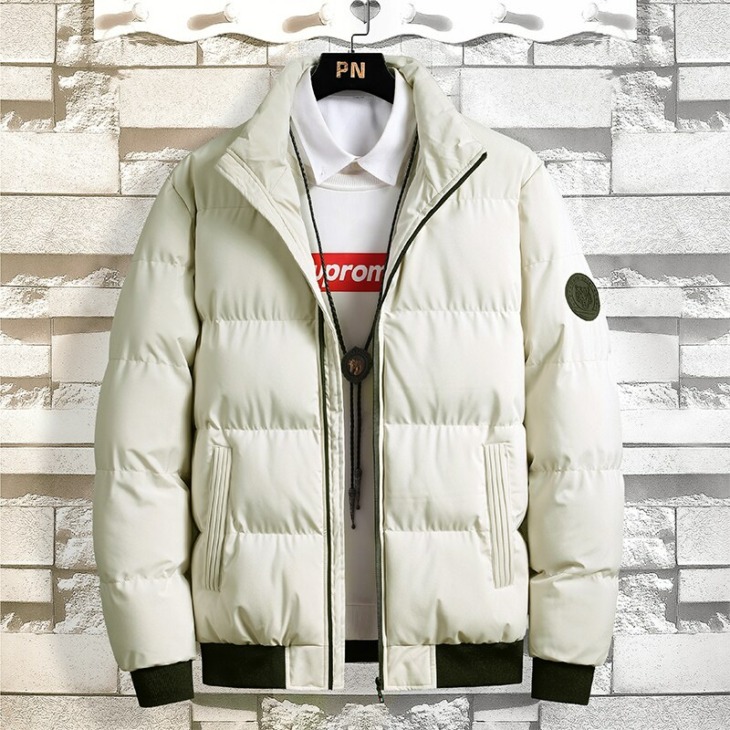 Lomemol Őszi / Téli Férfi Farkas Winter Solid Color Jacket New Stand Nyakörv Fashion Vastagítása Rövid Farkas Ice Világ Télikabát