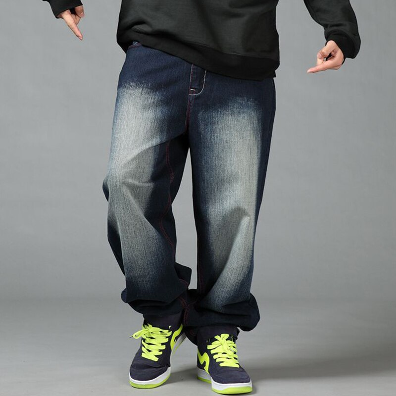 Men Hip Hop Skateboarder Jeans Molett Férfi Laza Bő Farmer Nadrág Wide Leg Streetwear Ruházati Mosott Hip Hop Jeans