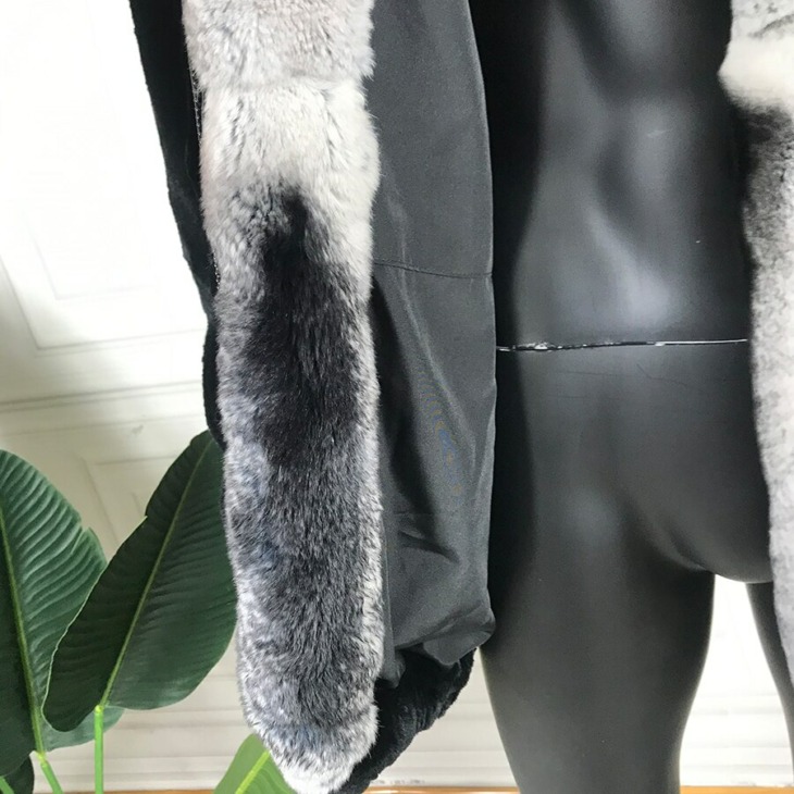 New Men Fashion Valódi Bunda Természetes Rex Rabbit Fur Dzseki Rex Nyúl Prémes Gallér 2021 Őszi Téli Vastag Bunda Overcoat