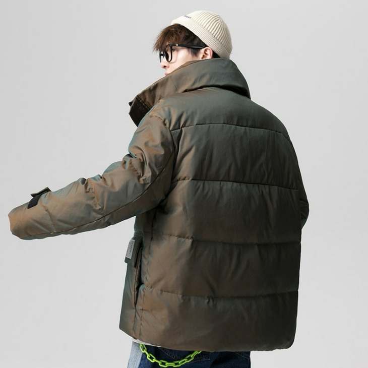 Téli Férfi Puffer Kabátok Divat Laza Állvány Nyakörv Vastag 90% Fehér Kacsa Le Kabát Férfi Koreai Stílusú Felsőruházat Jk-942