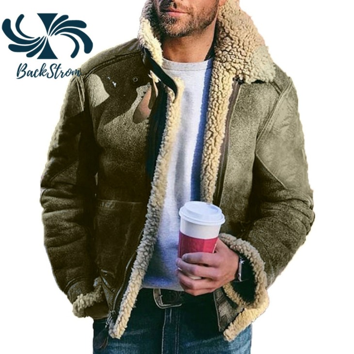 Backstrom Men Nagy Lapel Faux Bőr Velvet Dzsekik Man Winter Rövid Méret Fénykészülékek Különleges Készülékek