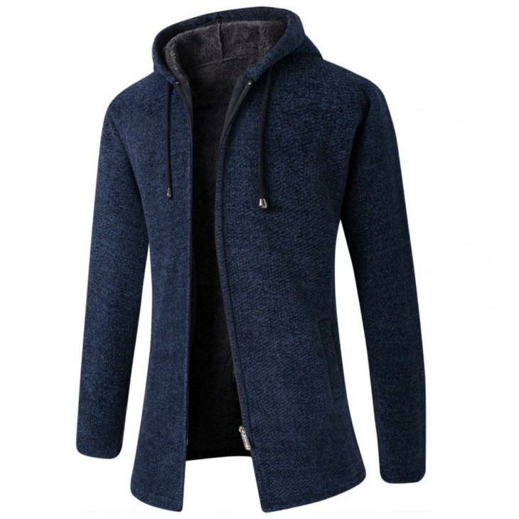 Férfi Kabát Kapucnis Extra Thick Alkalmi Extra Meleg Laza Solid Color Winter Jacket Mindennapi Viseletre