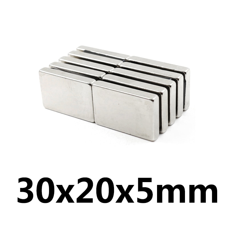 / 20Db 30X20X5 Mm-Es Blokk Erőteljes Mágnesek 30 * 20 * 5 Mm-Es Ömlesztett Lemez Neodímium Mágnes 30X20X5Mm Állandó Ndfeb Mágneses