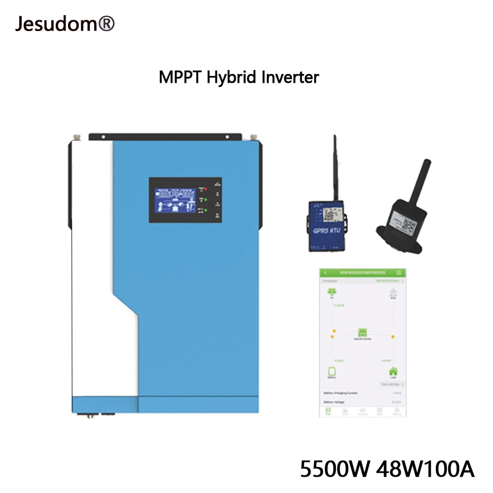 5500W Pure Sine Wave Solar Hybrid Inverter 48V100A Mppt Solar Charge ...