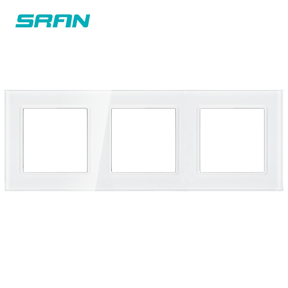 Zuhanykészletek S90 Sran Üres Panel Vaslemez Felszerelése Nélkül 224Mm * 82Mm Fehér Edzett Üveg Kapcsoló