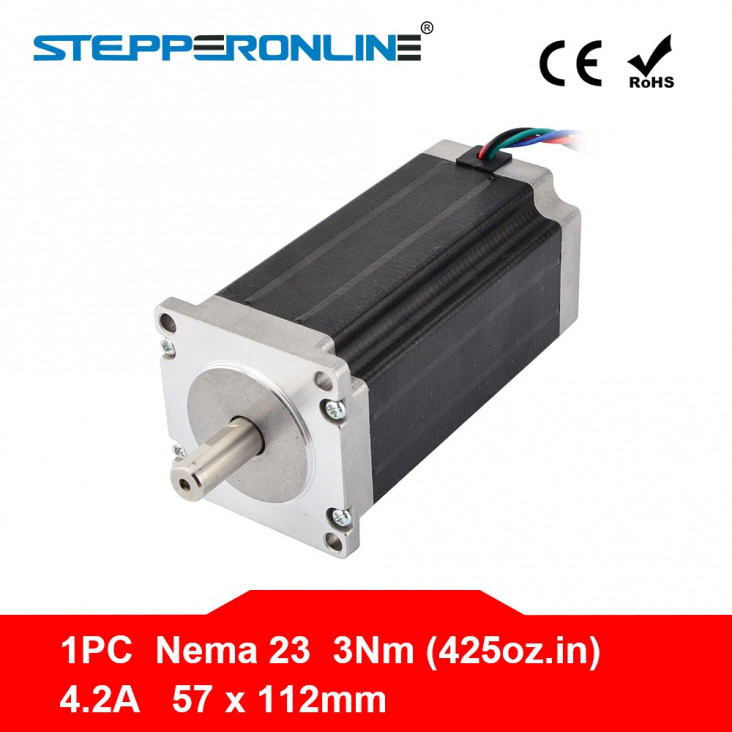 STEPPERONLINE Nema 23 CNC Stepper Motor Kit – 425oz/in (3Nm) With DM542T Driver