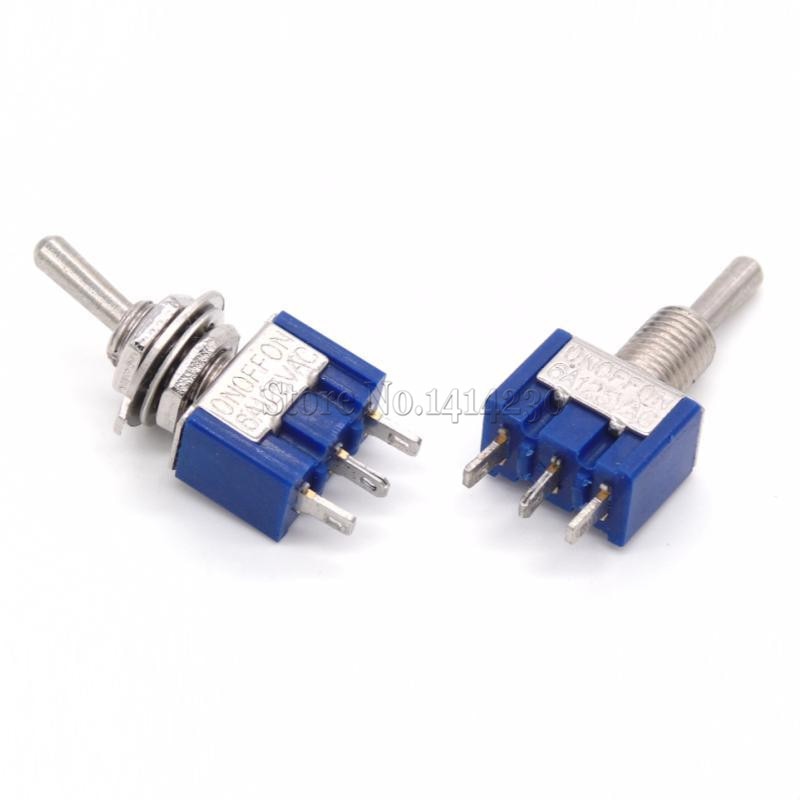 100db MTS-103 3-pin On-Off-On 6A 125V 3A250Vac Mini Blue Toggle ...