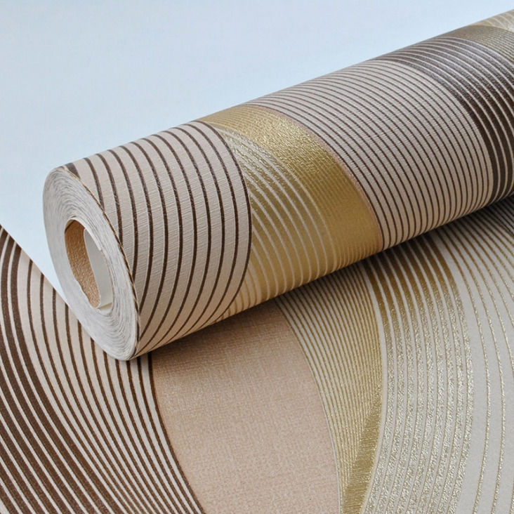 Fémes arany textúra tapéta tekercs geometriai csíkok minta modern divat vinyl fal papír nappali