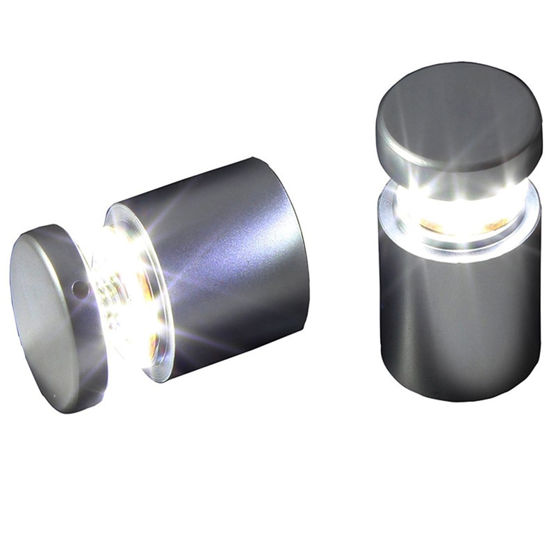 (Pack / 2 egységek) D25XL25MM SATIN SATIL SILVER ALUMINUM LED a lyukpanel tartóján STAND OFF OFF CSÍM GLASS Akrilbilincs Hirdetéshez