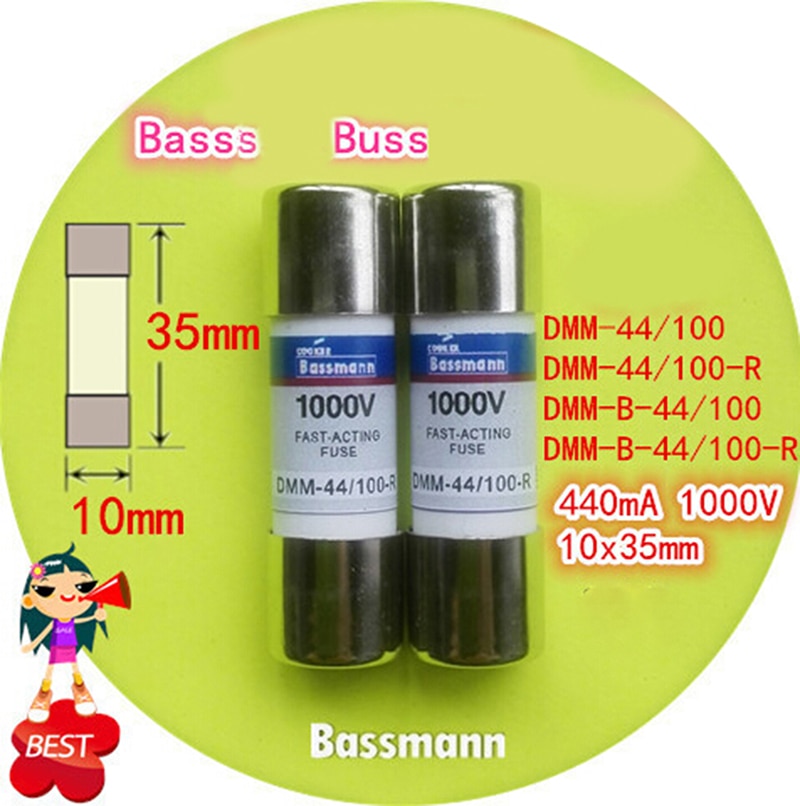 1pc 10 Pcs 440 mA (0.4A) 1000V Fuse - 44/100A (DMM-B-44/100) Digital Mul Kd
