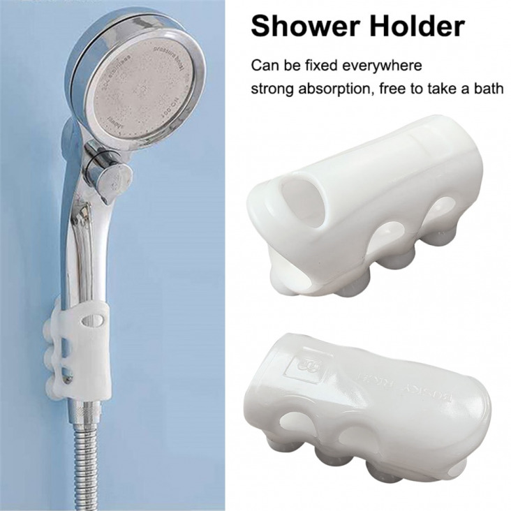 Zuhanyzó Head tartó újrafelhasználható tartós szívócsésze zuhanyzó tartó tartó Fürdőszoba fal rack állvány fürdőszobai kiegészítők számára