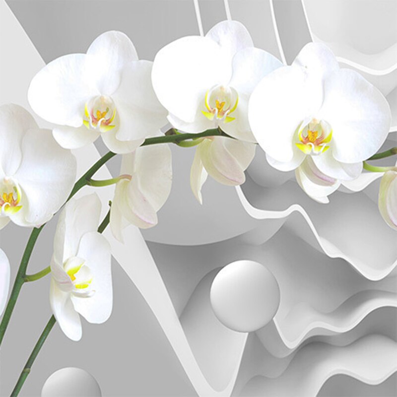 Egyedi Modern 3D-S Tér Phalaenopsis Virág Fotótapéta Falfestmény Nappali Szoba Kanapé Háttér Fali Dekoráció 3D Fali Ruha Tekercs