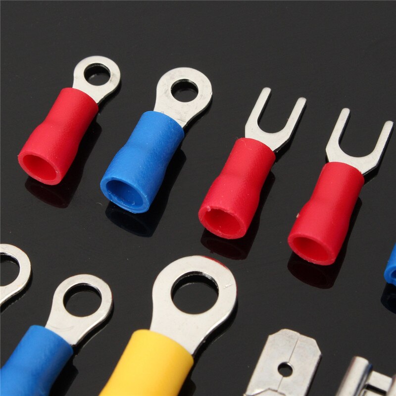 1200db válogatott krimpelő kapcsok készlet készletek szigetelt