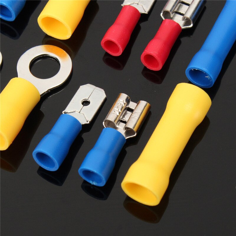 1200db válogatott krimpelő kapcsok készlet készletek szigetelt