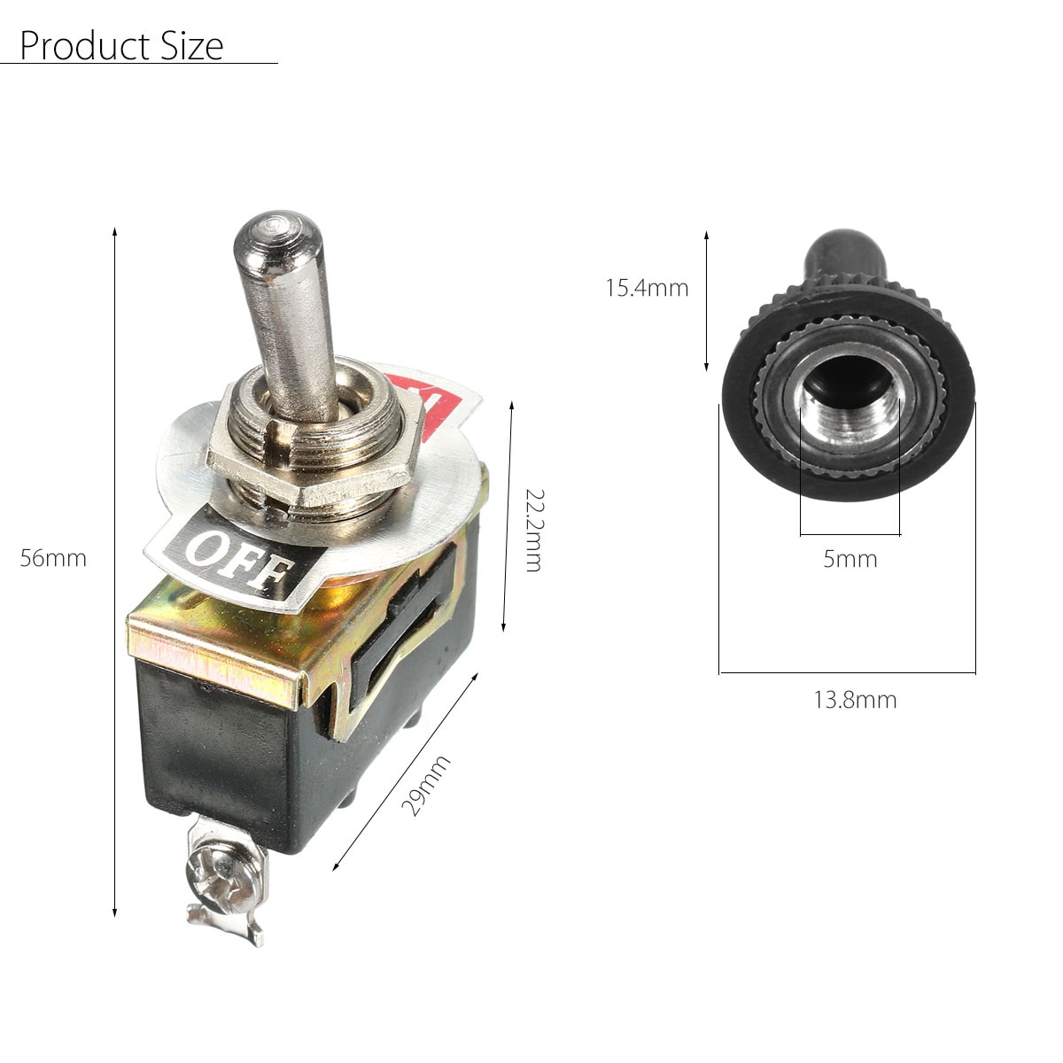 5Pcs X Spst 2Pin Heavy 15A 250V On / Off Rocker Toggle Switch