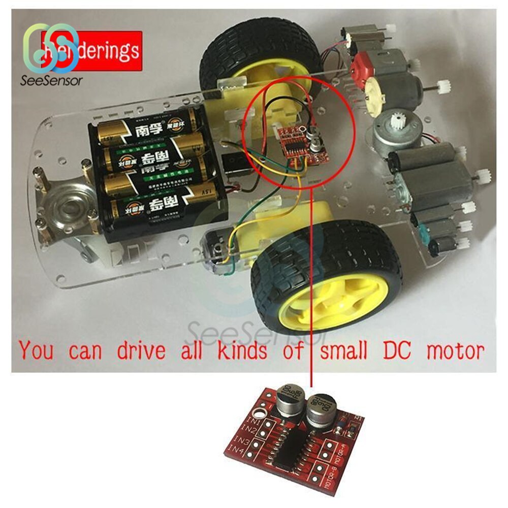 5db 1.5a 2-utas MX1508 DC Motor Driver Module PWM Sebesség Dual H-híd ...