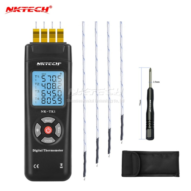NKTECH-NK-TK1-Digital-Thermometer-Thermocouple-Temperature-Meter-K-Type-4-Way-Quad-Channel-T1-T2