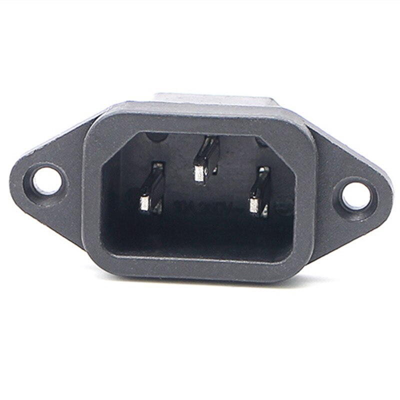 Uxcell AC 250V 10A IEC320 C14 Inlet Power Socket With Cover - 3-Pin, Black, 1 Set