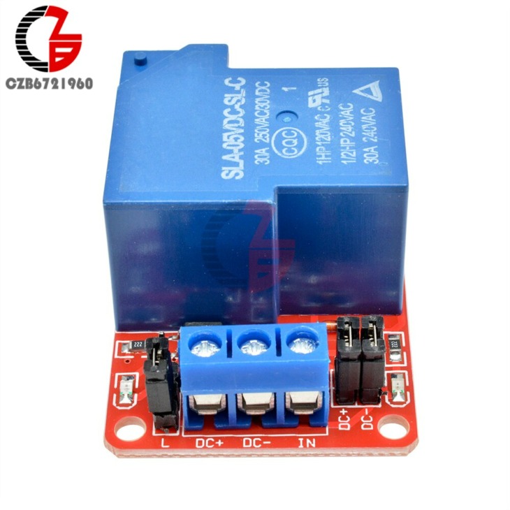 30A 5V 1 csatornás relé modul optocsatoló Isolation magas / alacsony ...