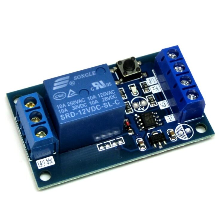 A bistabil relé modul 5V / 12V Egy nyomógombos relé modul Egykulcsos ...