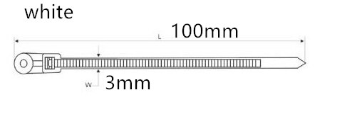 3x100mm white 100pcs