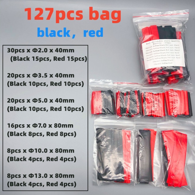 127PCS Black Red