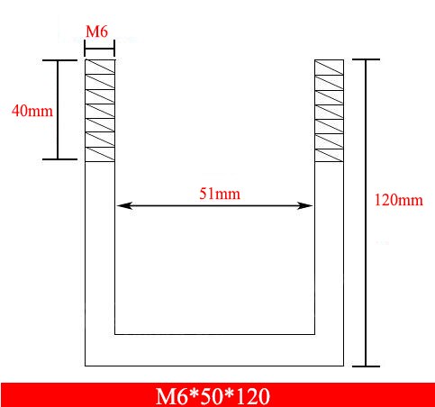 1Piece M6x50x120