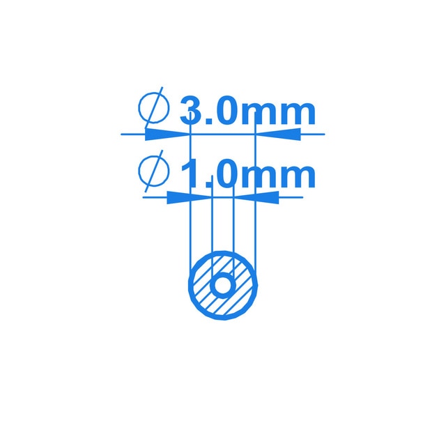 1mm ID x 3mm OD
