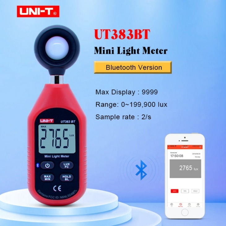 UNI-T UT383BT Digital Bluetooth Luxmeter – Mini Handheld Light Meter Up To 199,900 Lux