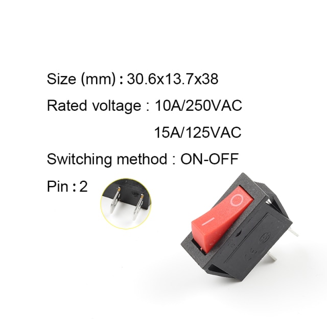 2pin red black