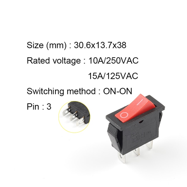 3Pin Red ON-ON