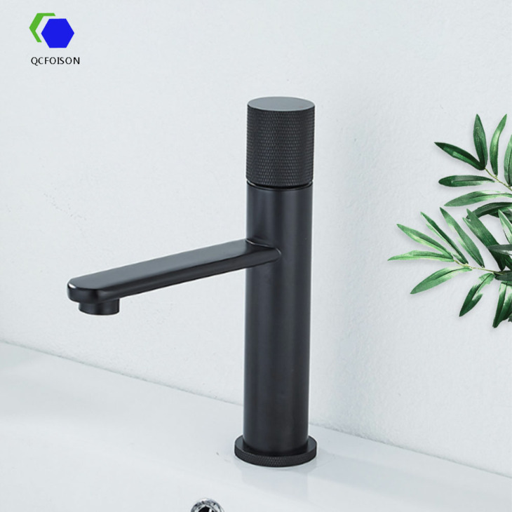 QCFoison fürdőszoba mixer csap mosdó fekete modern sárgaréz medence
