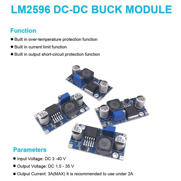 2pz Convertitore DC-DC XL6009 LM2596S - Step Up/Down, Input 3.5-28V, Output 1.25-26V, 3A Max - Foto 8