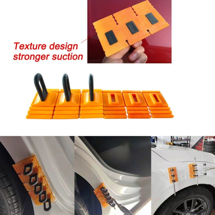 Houshan Auto Body Dent Puller Tabs Set - 13pcs Yellow Glue Tabs For Paintless Dent Removal (Compatible With Slide Hammers)