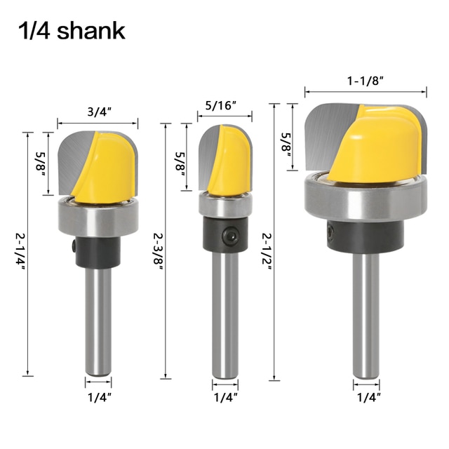 3PCS 6.35MM Shank