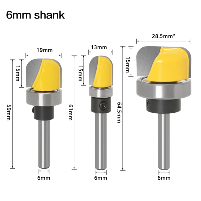 3PCS 6MM Shank