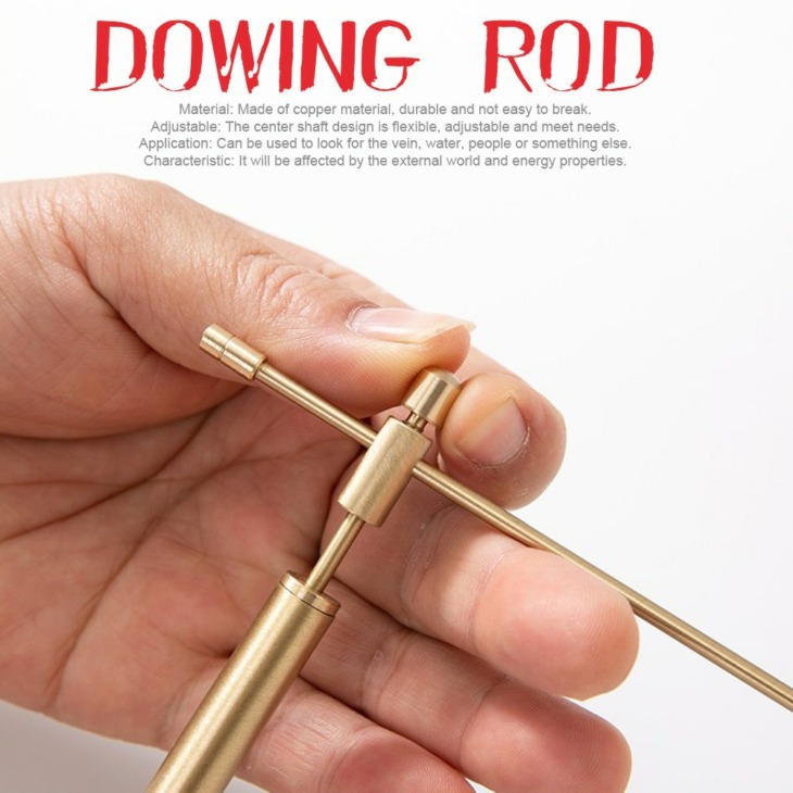1Pár Levehető Eszköz Réz Víz Witching Dowsing Rod Professzionális Hordozható Energia Állítható Detektor Rugalmas Portable