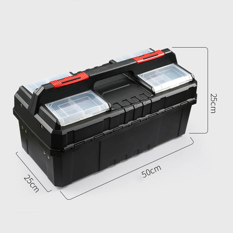 Műanyag Toolbox Hardware Koffer Otthon Többfunkciós Autószerelő Box Eszköz Container Case Nagy Villanyszerelő Tool Box