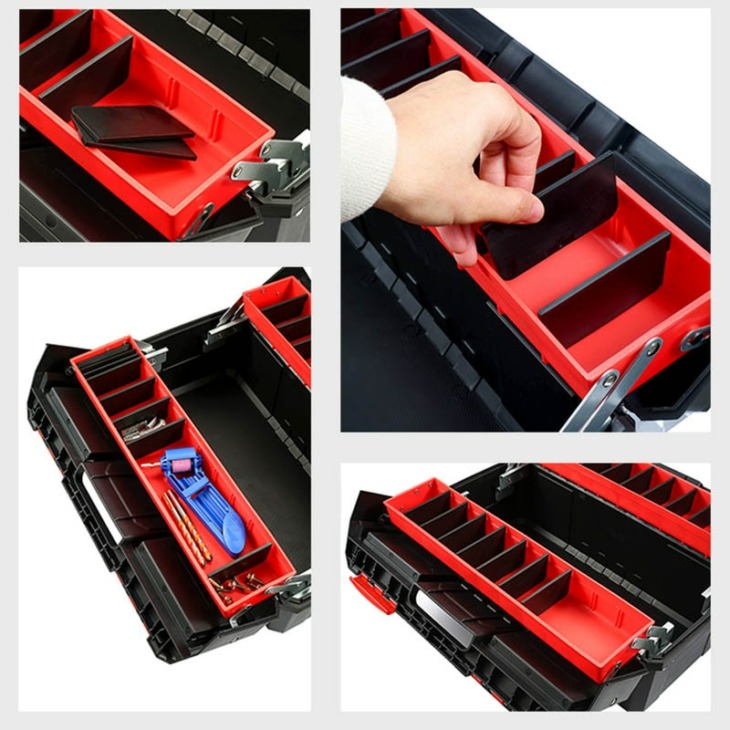 Műanyag Toolbox Hardware Koffer Otthon Többfunkciós Autószerelő Box Eszköz Container Case Nagy Villanyszerelő Tool Box
