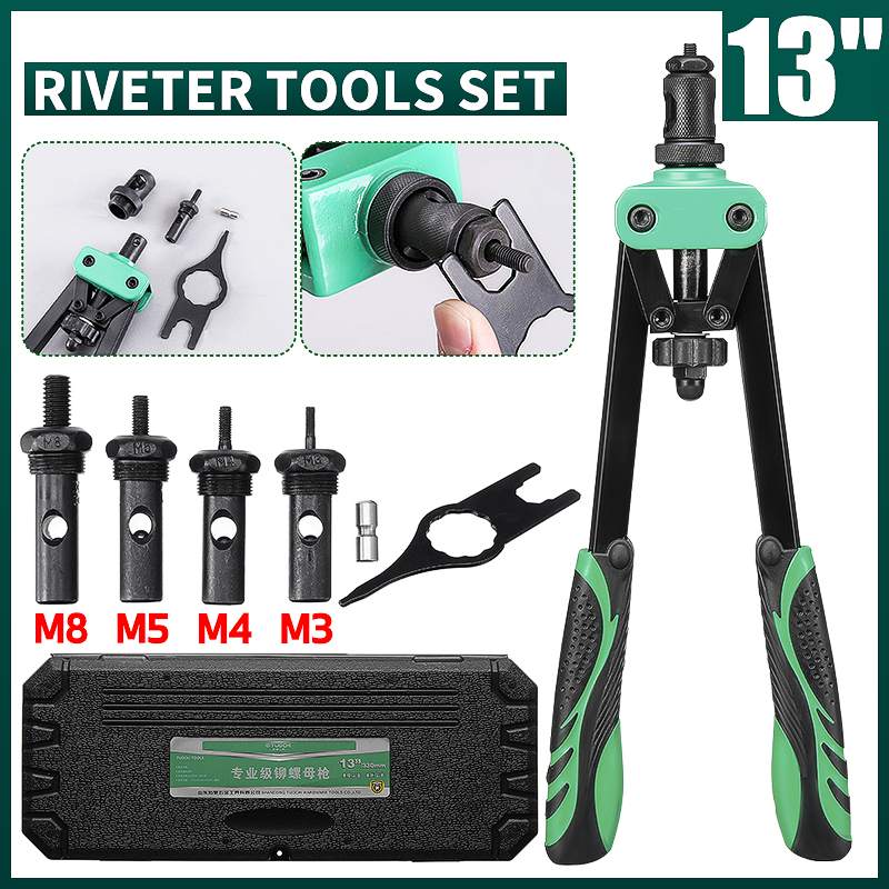 Kit Rivettatrice Per Inserti Filettati – 80 Pezzi – Rivetti M3 M4 M5 M6 M8 Con Adattatori - 5