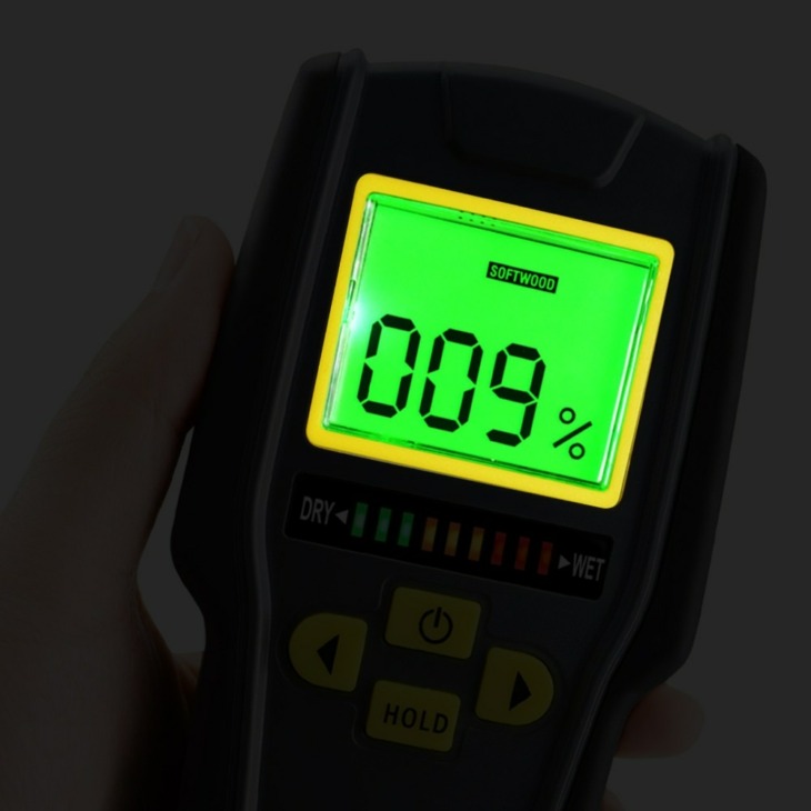 Digitális Pin Nélküli Non-Invazív Induktív Nedvességmérő Tricolor Jelző ...