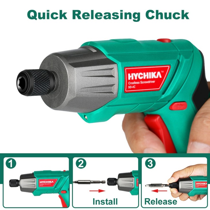 HYCHIKA Cordless Drill Driver 2.0Ah, 26Pcs Combi Drill Accessories - View #11