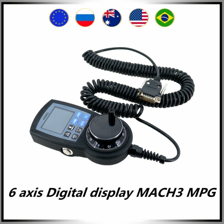 6 Axis Digitális Kijelző Mach3 Mpg Elektronikus Kézikerék Impulzus Adó ...