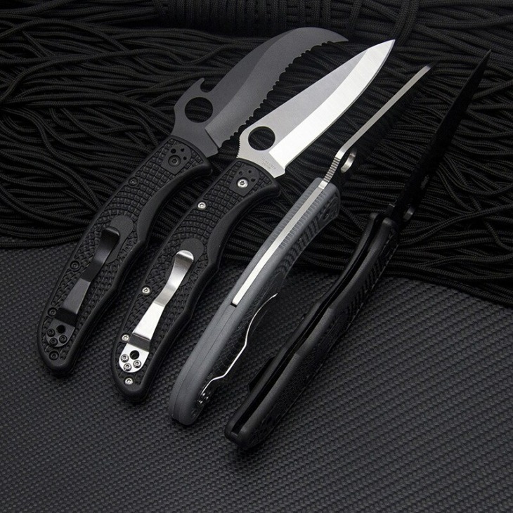 C12 C10 Kültéri Összecsukható Kés 9Cr14Mov Blade Nylon Fiber Fogantyú