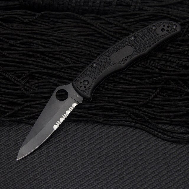 C12 C10 Kültéri Összecsukható Kés 9Cr14Mov Blade Nylon Fiber Fogantyú