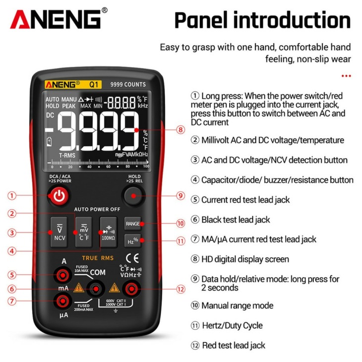 Aneng Q Digital True Rms Gr Fok Anal G Professional Tester Diy Transistor Kondenz Tor Lcr